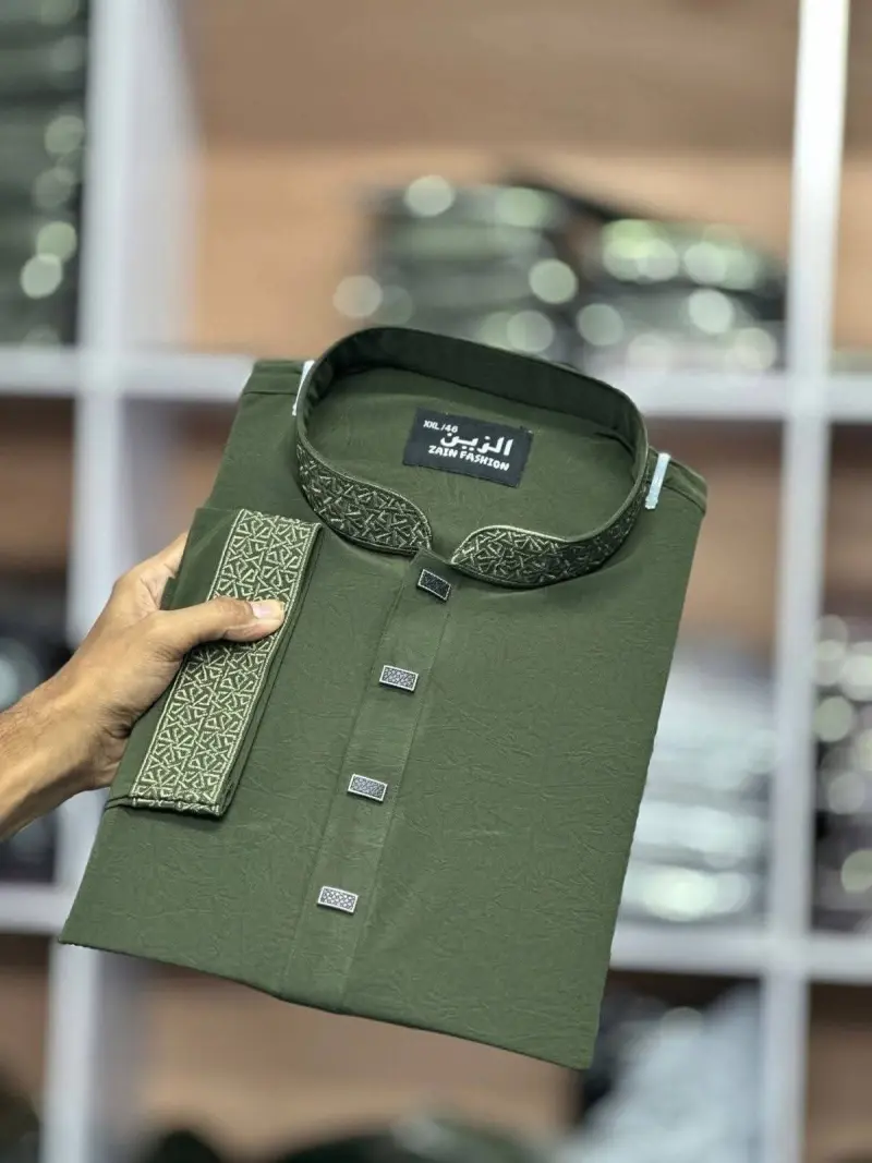 China Vangchur Fabrics (OLIVE COLOUR)